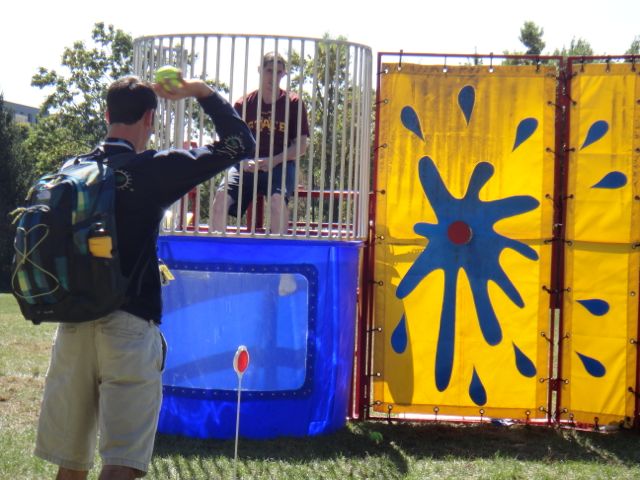 I said, "No. No, I'm not going to miss the opportunity to dunk this guy". it was fun.