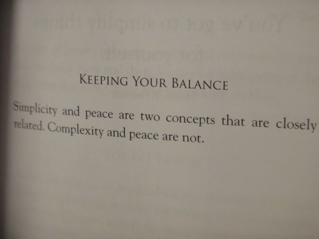 Life has five big choices. That's it. Balance is putting them together synergistically.