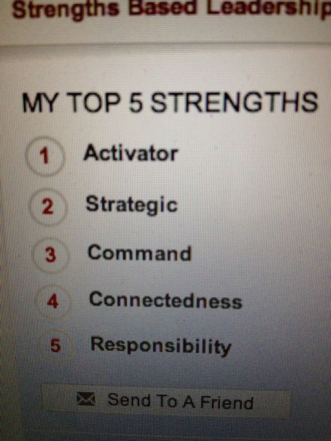 March 2012 Strengthsfinder 2.0 results...