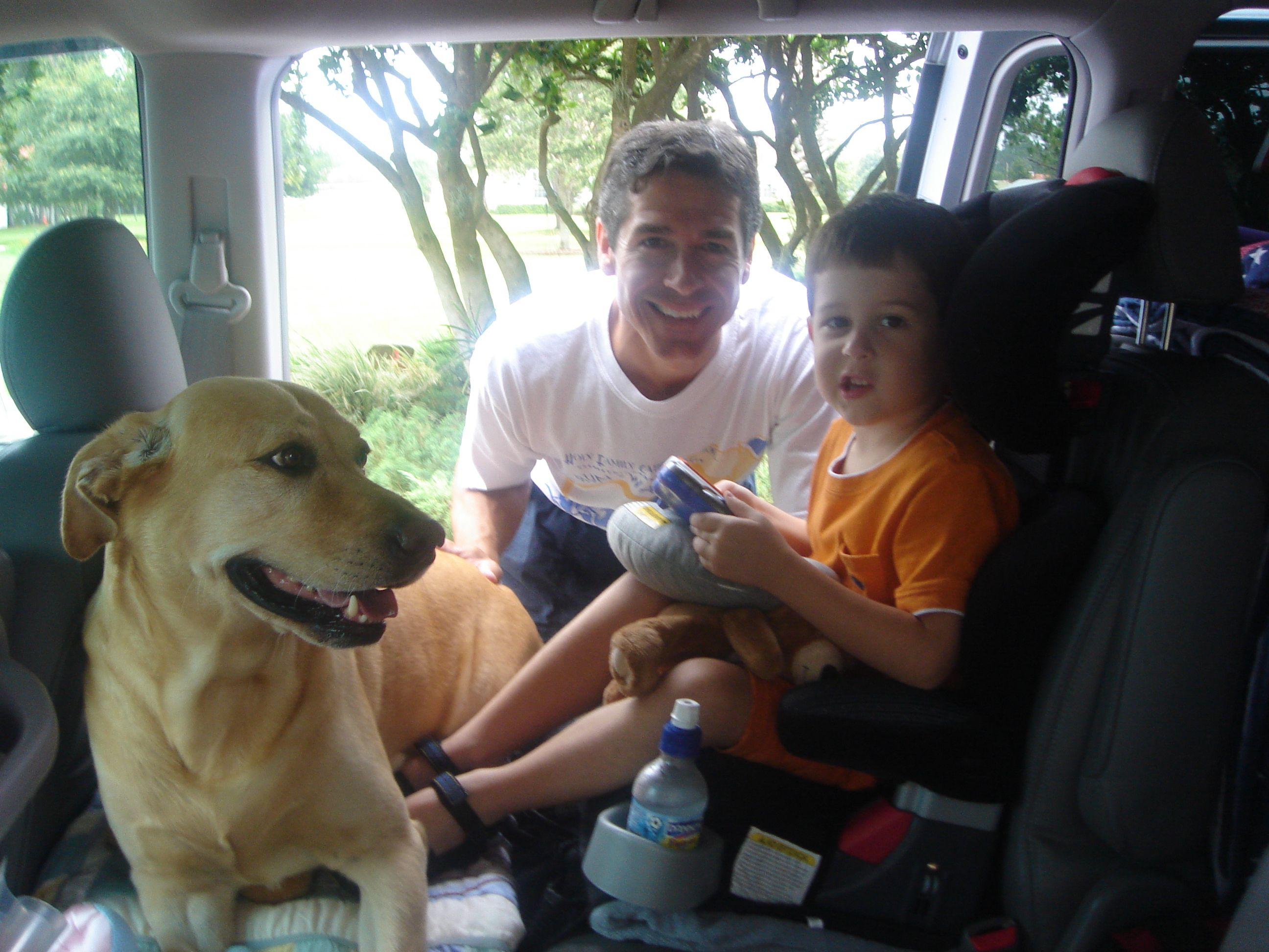 2005 road trip to Sanibel...Jack the Bear on Chapin's lap... teddy bears