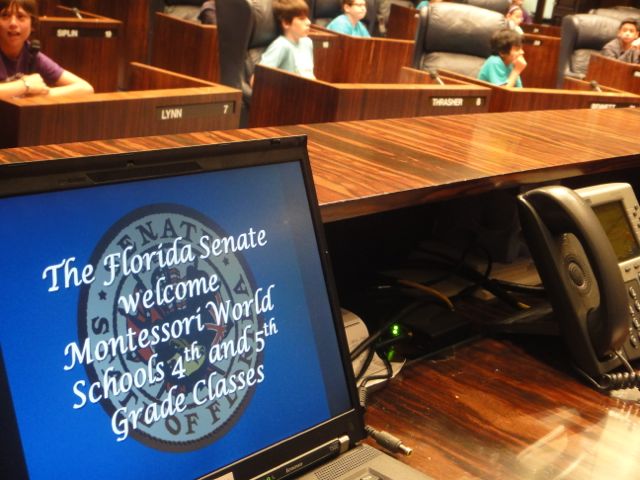 nice touch, welcoming the 4th, 5th, and 6th graders Florida State Senate