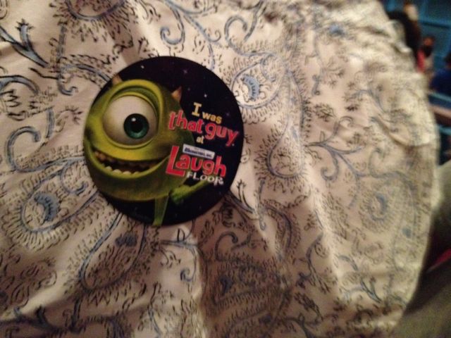 He eventually moved the sticker to the front of his shirt Laugh Floor That Guy