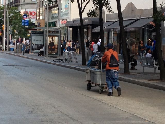 small business entrepreneur, Brooklyn street vendor heading home small business entrepreneur, Brooklyn street vendor heading home