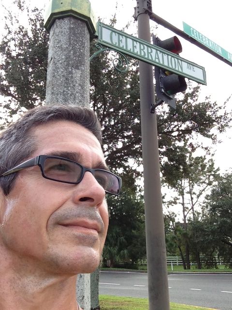 jungle jeff running on Celebration Avenue Celebration Avenue