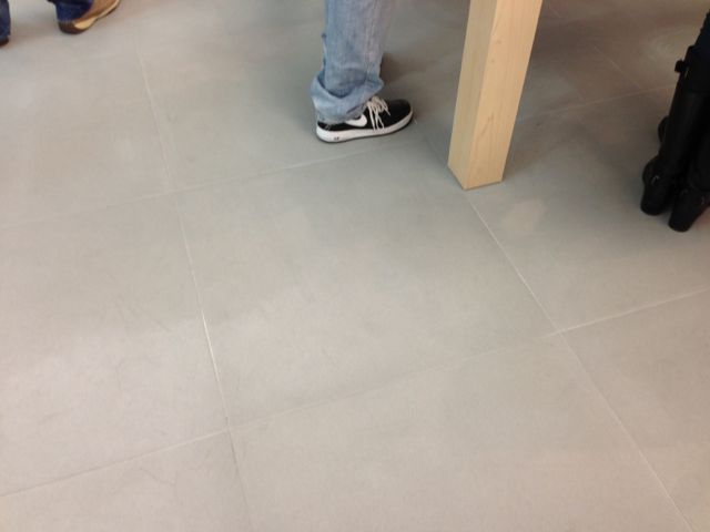 Apple employee said Apple has three quarries so every floor in every store is the same world class consistency