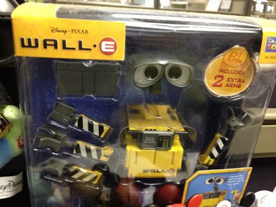 WALL-E toy on office cubicle