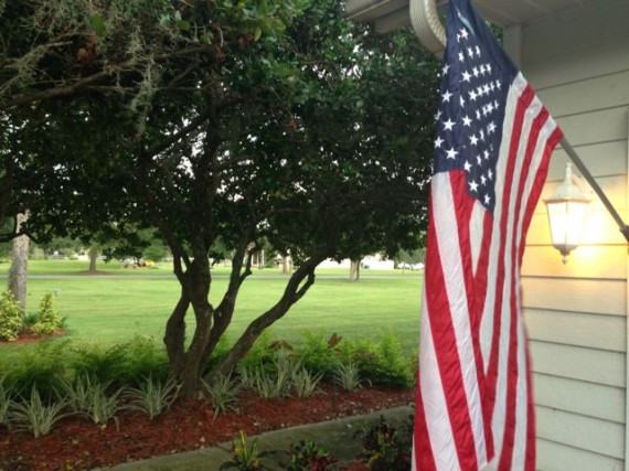 American Flag on homeowner's house