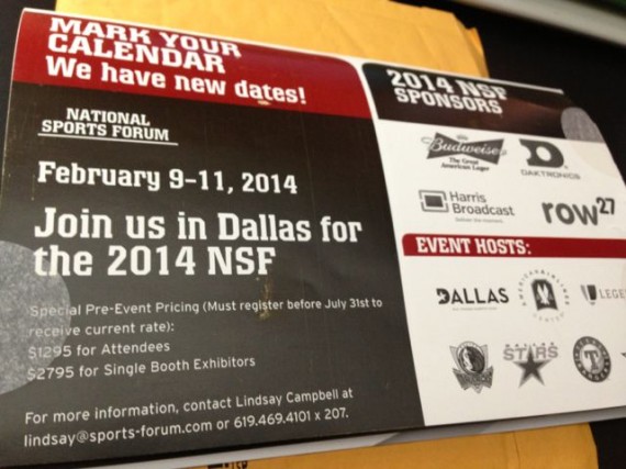 National Sports Foundation 2014 conference mailer