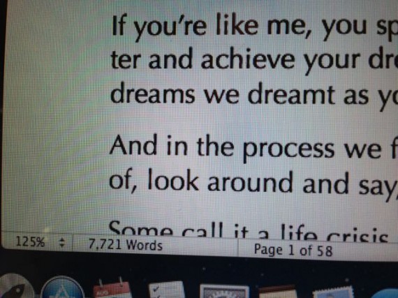 screen shot of book word total