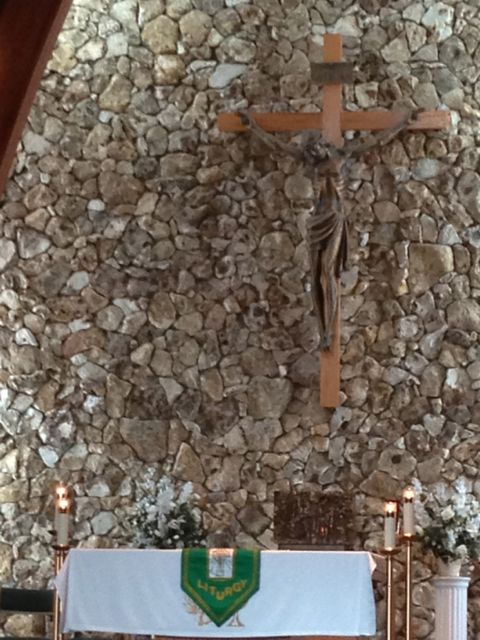 Jesus on the cross at Holy Family Catholic Church Orlando