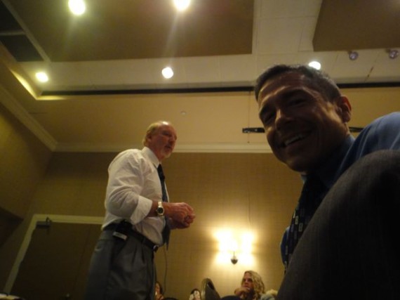 small intimate setting with front row seat at Mark Victor Hanson session (world-record book sales holder)