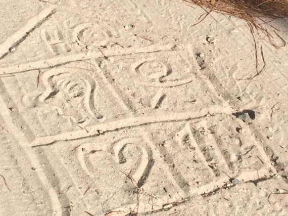 Mid Life Celebration logo drawn in sand