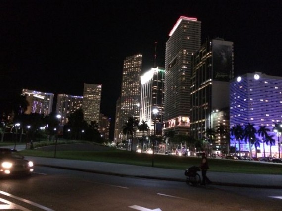 Miami skyline at night