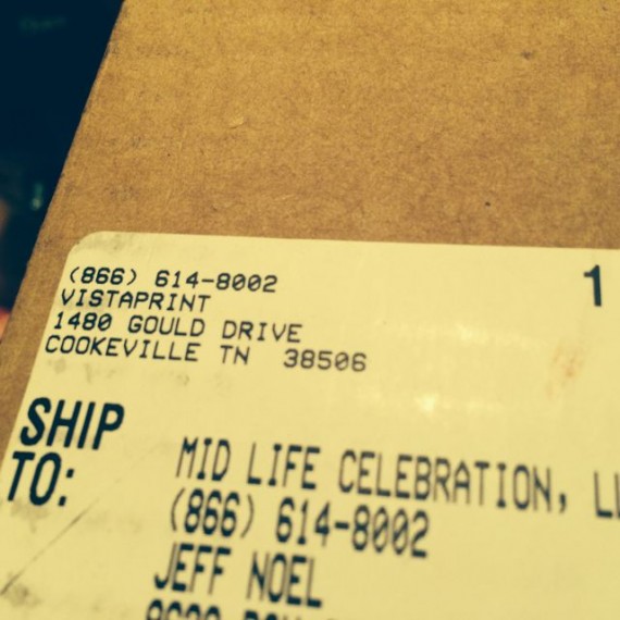 Vista Print order for Mid Life Celebration