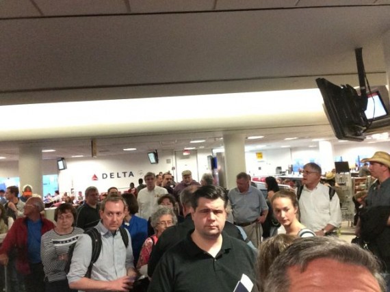Airport boarding area at LaGuardia