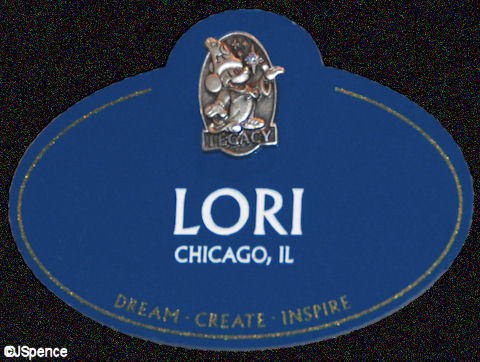 Walt Disney Legacy Award blue Cast Member name tag