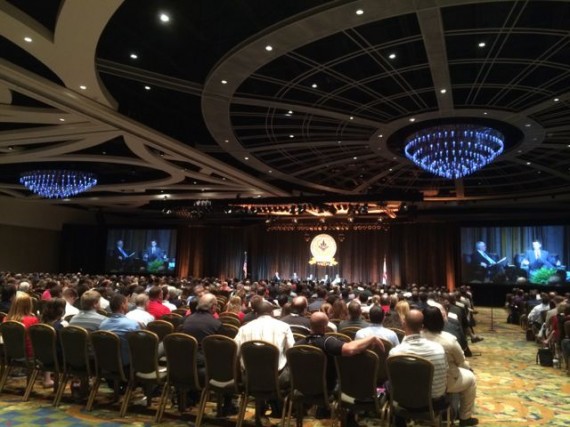 Very large conference audience