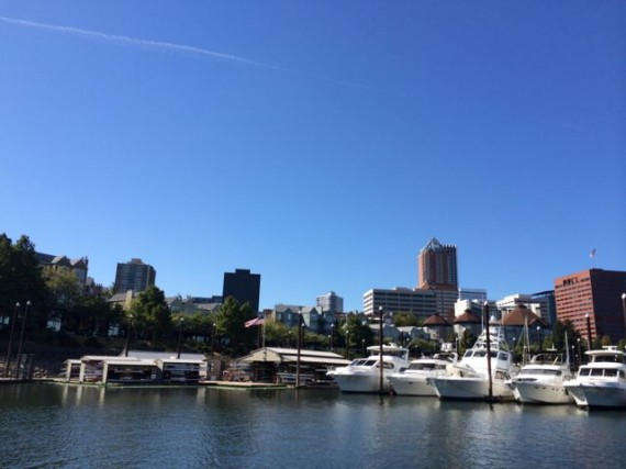 view from Portland's only floating restaurant