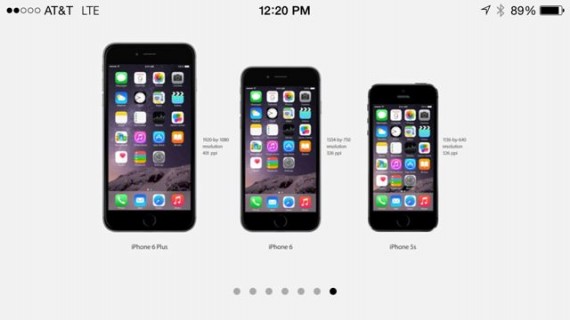iPhone 5s, 6, 6 Plus size comparison 