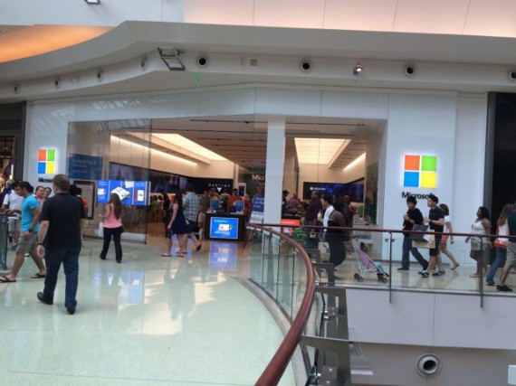 Microsoft store on a busy Sunday