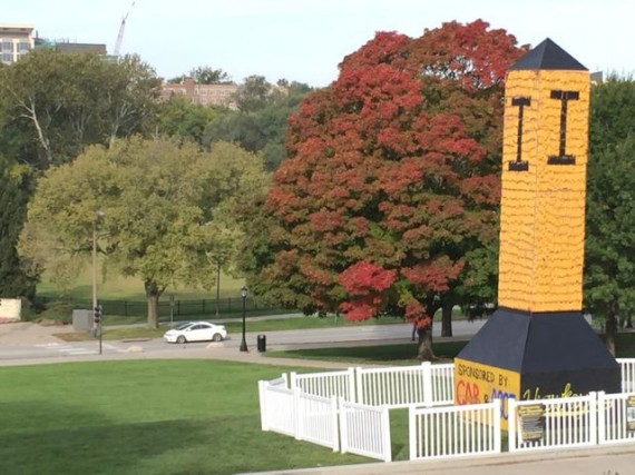 Fall Homecoming weekend at University of Iowa Old Capital Building