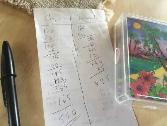 500 Rummy score sheet