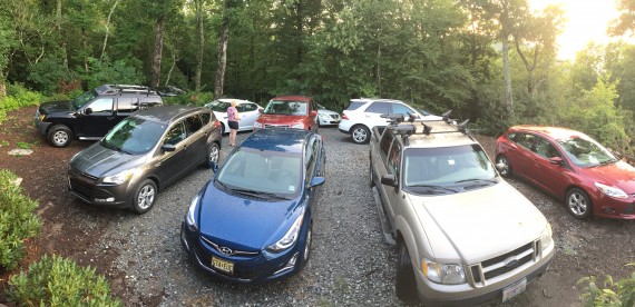 Parking at mountain cabin