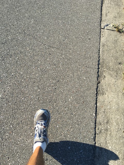 Runner taking a step