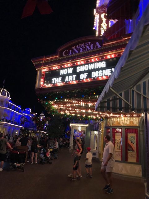 Disney's Main Street USA at night