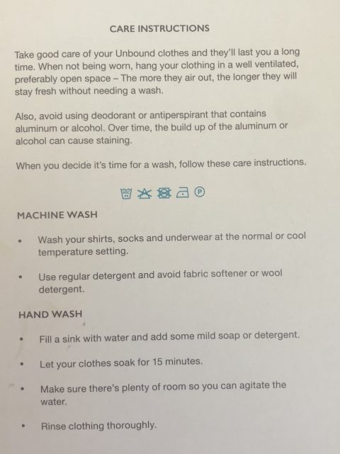 Unbound merino care instructions