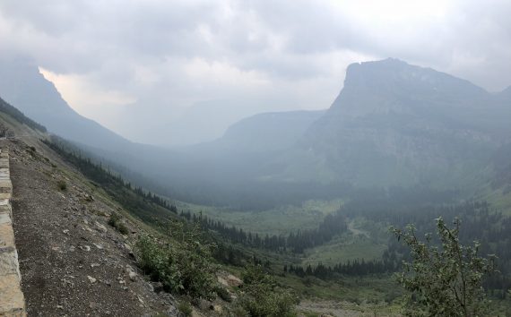 Logan Pass view cloudy