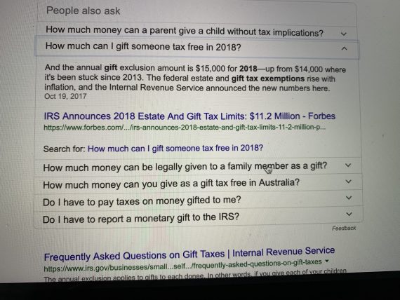 limits on gifts to family 