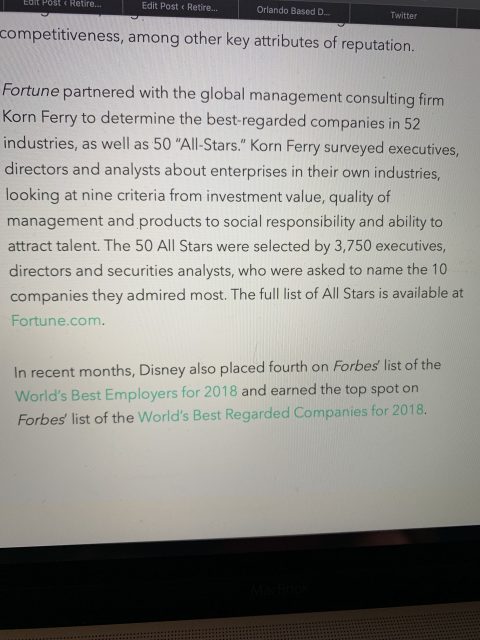 Most admired companies in the world 2018