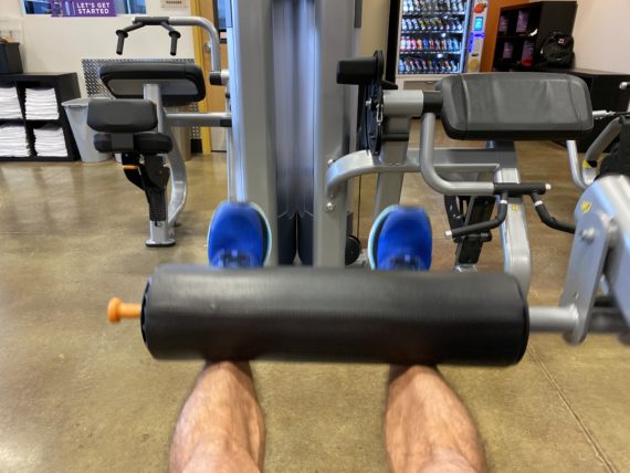 leg extension at gym
