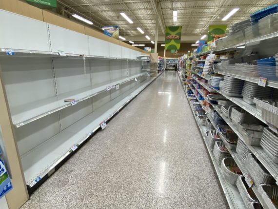 empty grocery shelves