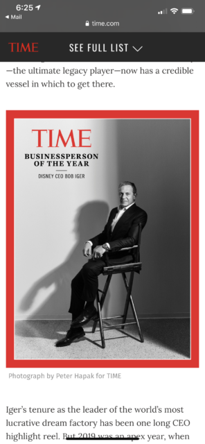 Bob Iger on Time Magazine cover