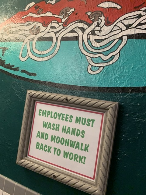 funny employee wash hands reminder sign