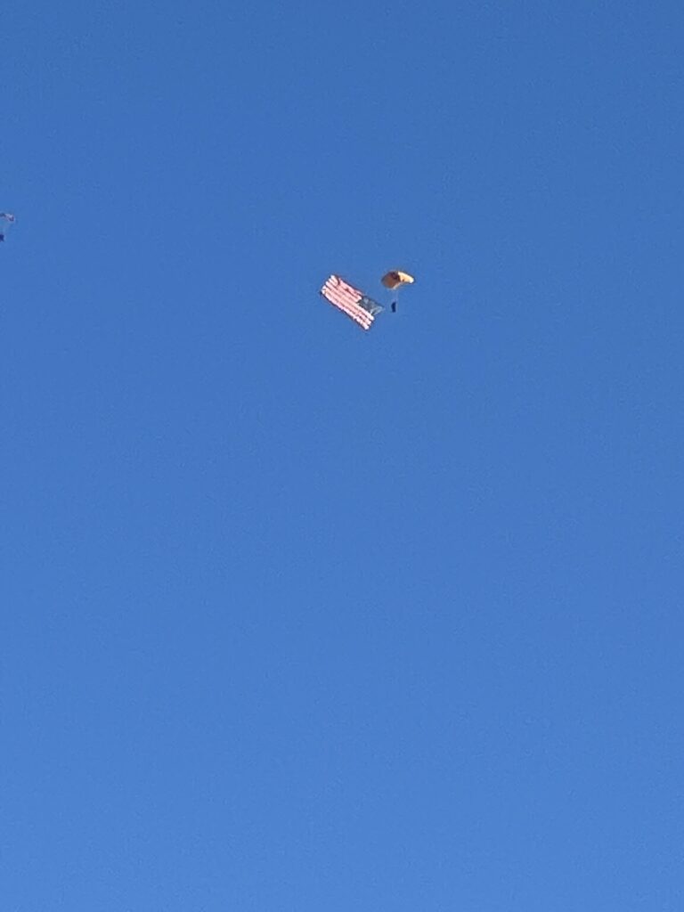 Parachute and American Flag