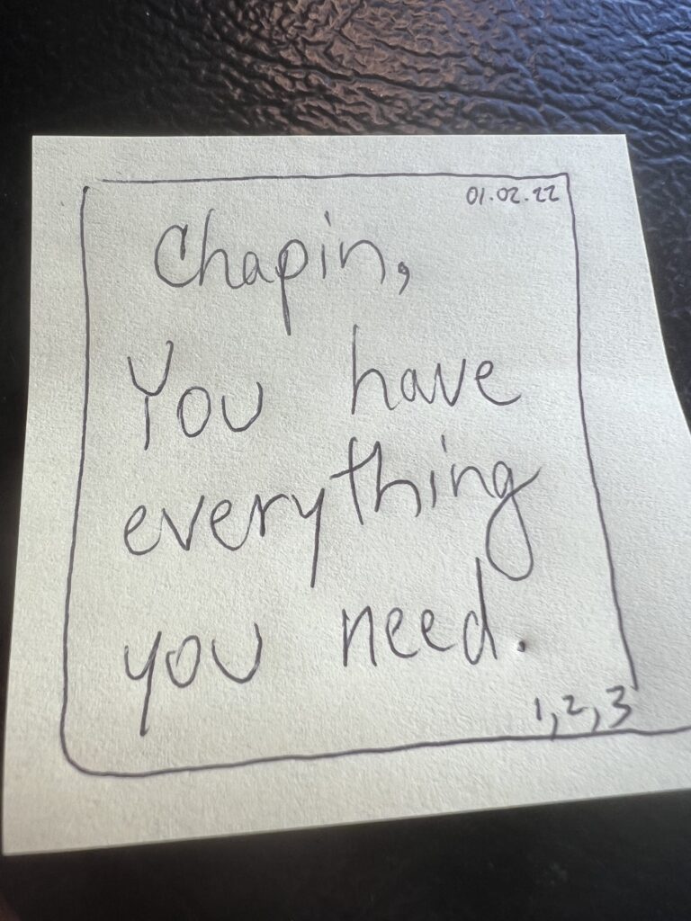 post it hand written note from father to son