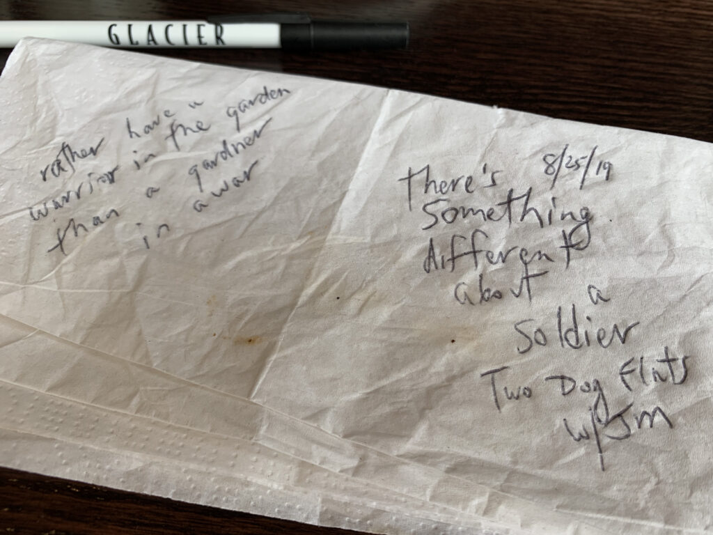 notes on a napkin