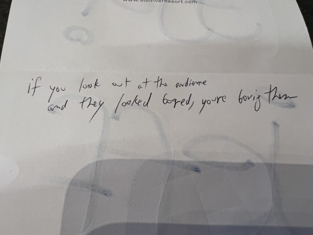 hand written note