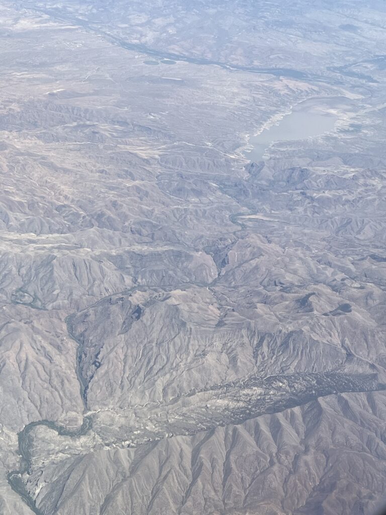 southwest USA high mountain desert from jet