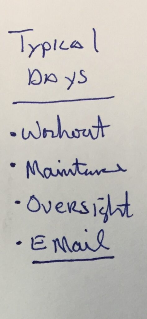 list of things that make up a typical day for an executive