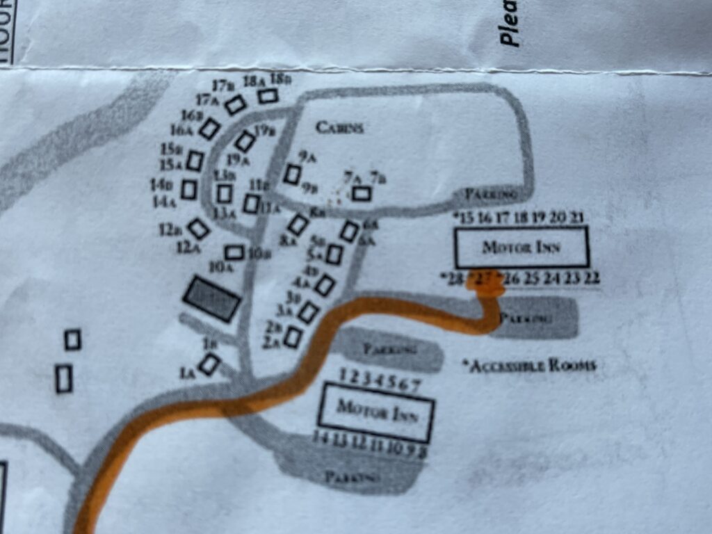 Map of a old-fashioned motor inn